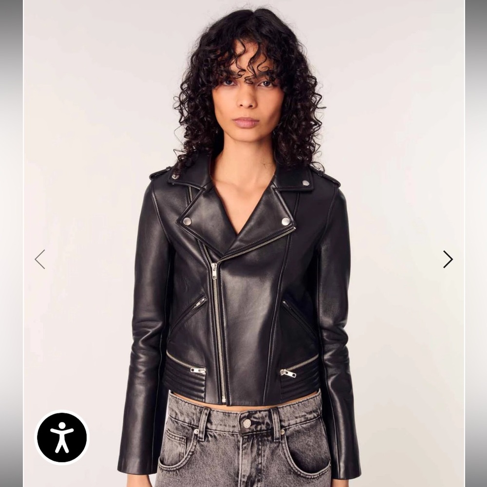 Maje Leather biker-style jacket